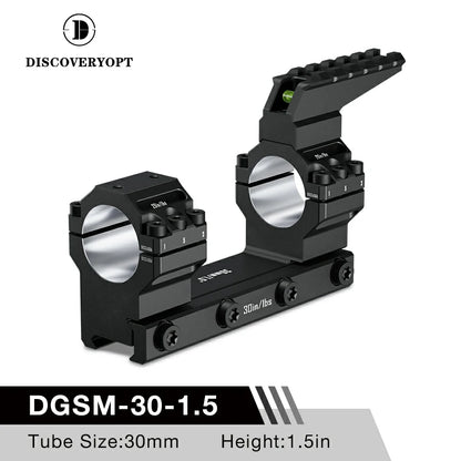 DISCOVERYOPT 0 MOA Heavy Duty Scope Mount, Picatinny One-Piece Base with Integrated Top Rail - Fits 30mm/34mm Tubes, 1.18"/1.5" Center Height