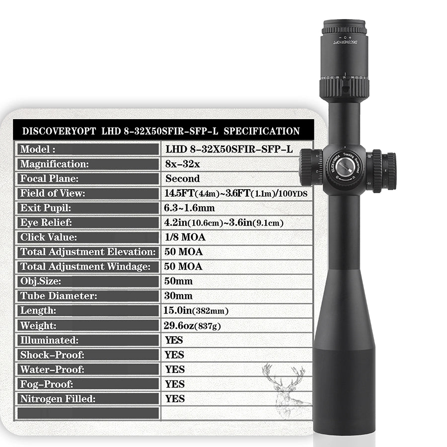 DISCOVERYOPT LHD 8-32X50SFIR SFP-L-MOA Tube Diameter:30MM Optics Scopes