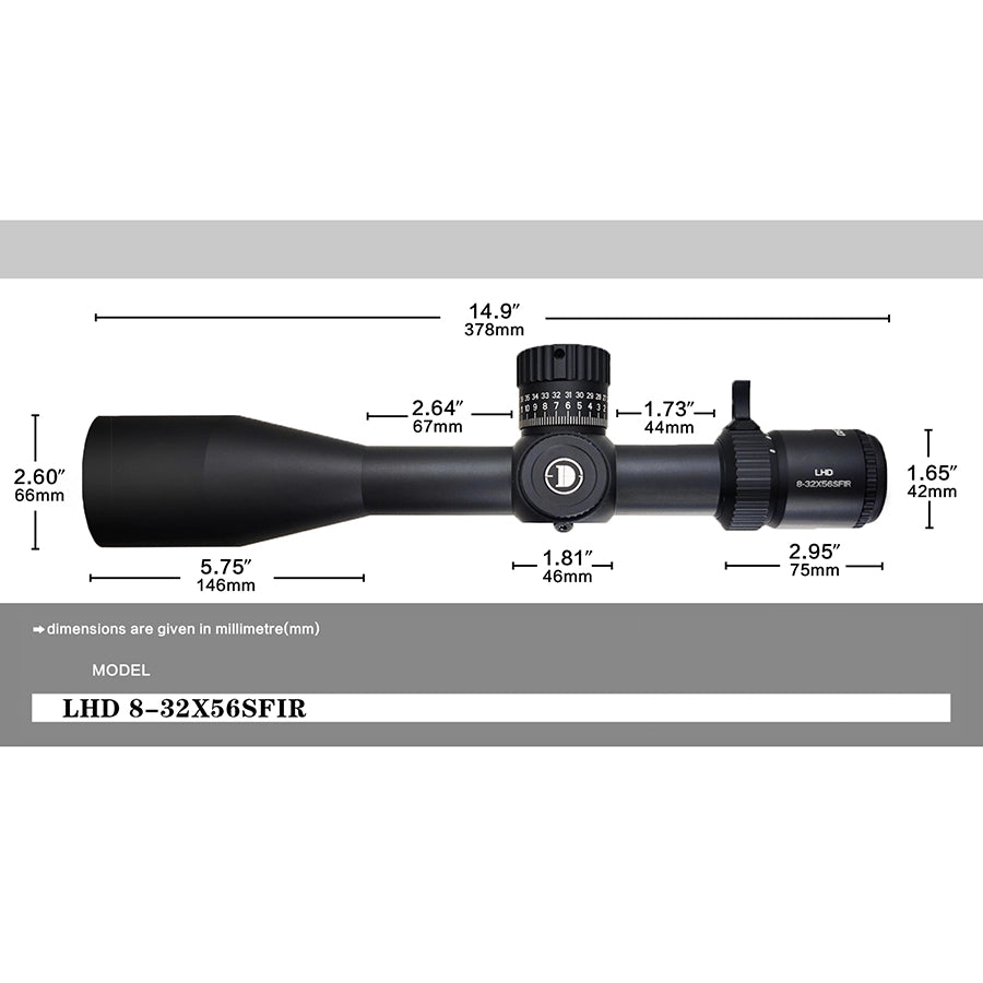 DISCOVERYOPT LHD 8-32X56SFIR FFP-Z-MRAD/MOA Diameter:34MM Optics Scopes