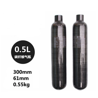 Carbon fiber right-angle fitting, intervals 0.36 l, 0.42 l, 0.5 l, HPA, precious, 4500 psi, 300 bar, M18 x 1.5.