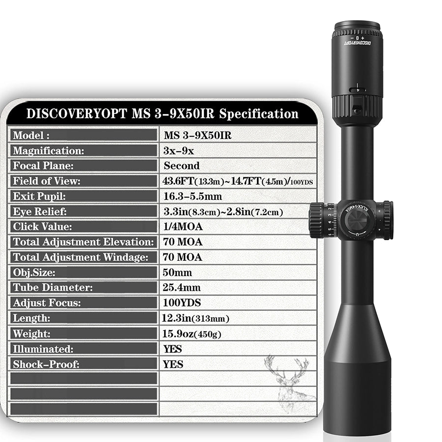 DISCOVERYOPT MS 3-9X40-SFP-MOA Diameter:25.4MM Optics Scopes