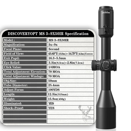 DISCOVERYOPT MS 3-9X40-SFP-MOA Diameter:25.4MM Optics Scopes