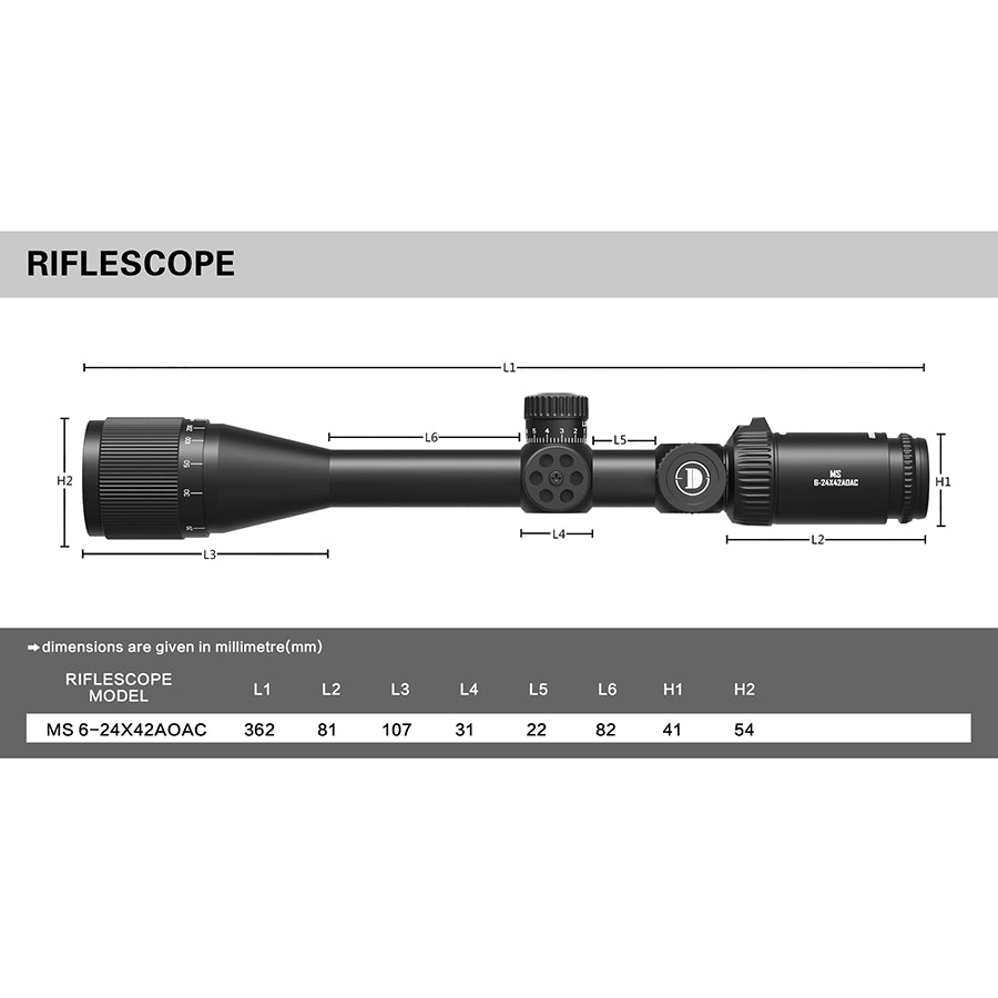 DISCOVERYOPT MS 6-24X42AOAC SFP-MOA-L Diameter:25.4MM Optics Scopes