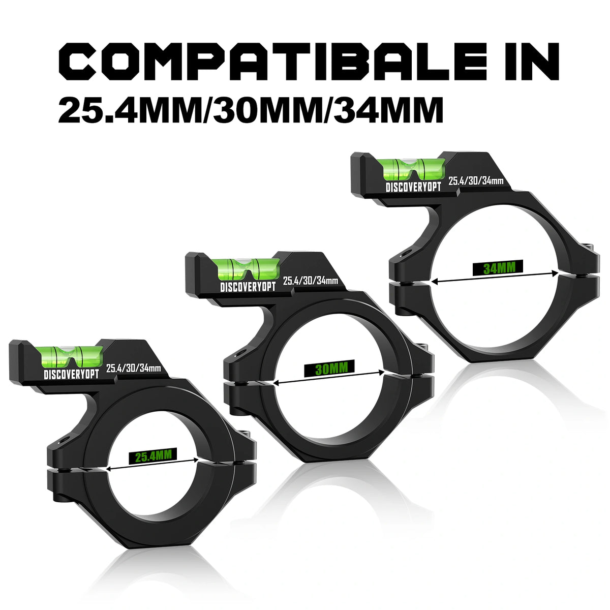 DISCOVERYOPT Multi-Compatible Scope Bubble Level | Fits 25.4mm/30mm/34mm Tubes | Precision Alignment Tool