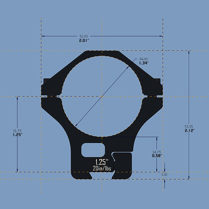 DISCOVERYOPT Multi-Compatible Mount for Dovetail Rails Scope Rings for 25.4mm/30mm/34mm Tubes – 1.25" High Scope Rings