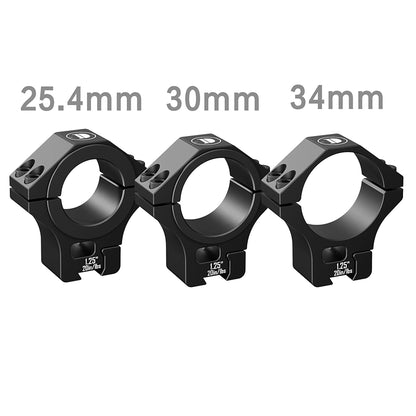 DISCOVERYOPT Multi-Compatible Mount for Dovetail Rails Scope Rings for 25.4mm/30mm/34mm Tubes – 1.25" High Scope Rings
