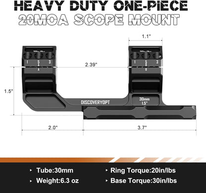 DISCOVERYOPT Heavy Duty Cantilever Scope Mount, 20 MOA, 34mm or 30mm, 1.5 inch