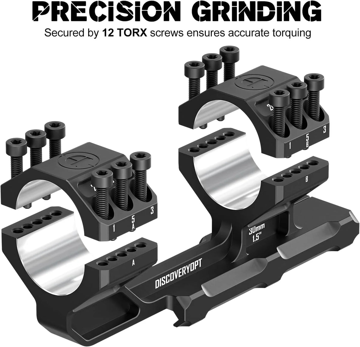 DISCOVERYOPT Heavy Duty Cantilever Scope Mount, 20 MOA, 34mm or 30mm, 1.5 inch