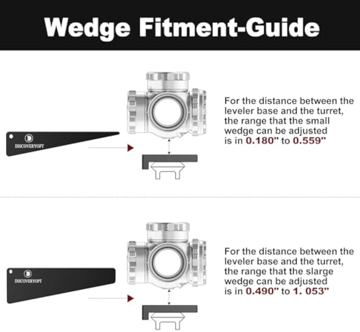 DISCOVERYOPT Scope Leveling Kit | Scope Level Wedge in One-Piece Mounts or Scope Rings