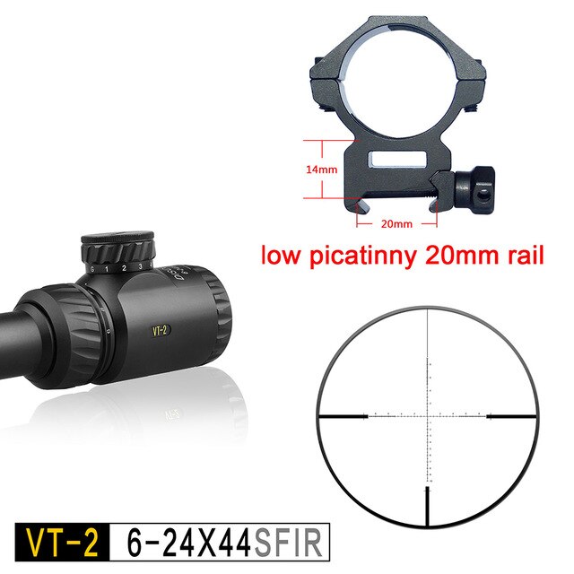 6-24 Sights Scopes Discovery Illuminated for 308 Gun Rifle Optional 3 Kinds of Reticles Glass Etched Reticle