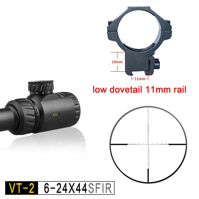 6-24 Sights Scopes Discovery Illuminated for 308 Gun Rifle Optional 3 Kinds of Reticles Glass Etched Reticle