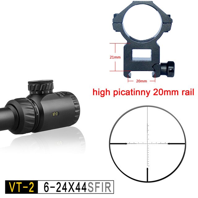 6-24 Sights Scopes Discovery Illuminated for 308 Gun Rifle Optional 3 Kinds of Reticles Glass Etched Reticle
