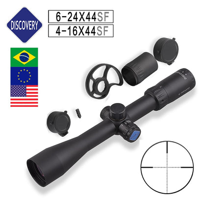 Discovery Rifle Scope 30MM Tube 4-16 6-24 Magnification Shockproof .22LR Side Focus with High Definition Bright Glass