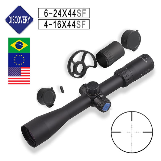Discovery Rifle Scope 30MM Tube 4-16 6-24 Magnification Shockproof .22LR Side Focus with High Definition Bright Glass