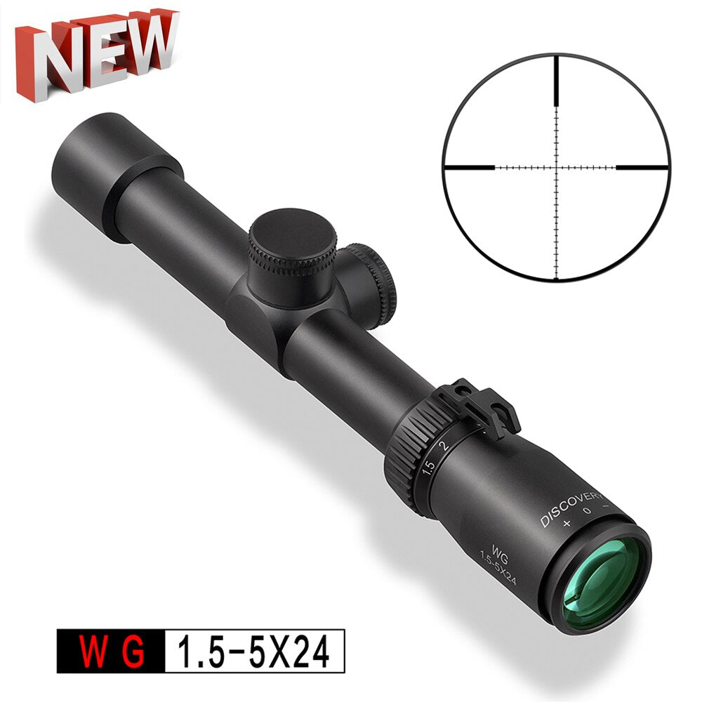 Discovery WG 1.5-5X24 Big Field of View Clear Bright Glass Wired Reticle